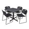 Cain Cain Square Table & Chair Set, Wood, Metal, Polypropylene Top TB4242GY44BK - alternate 1